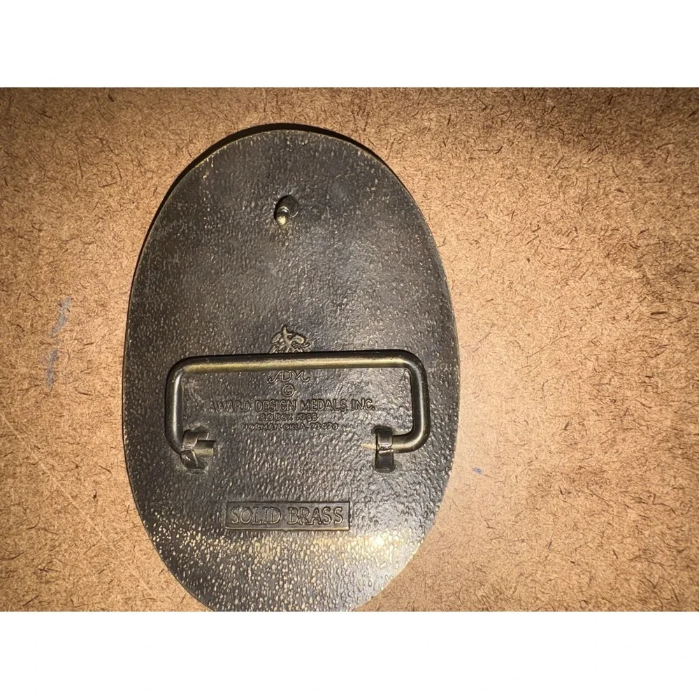 Vintage Solid Brass Steam Locomotive Train Belt Buckle Award Design Medals USA
